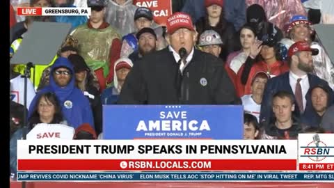 Trump speaking at rally in Greensburg, PA