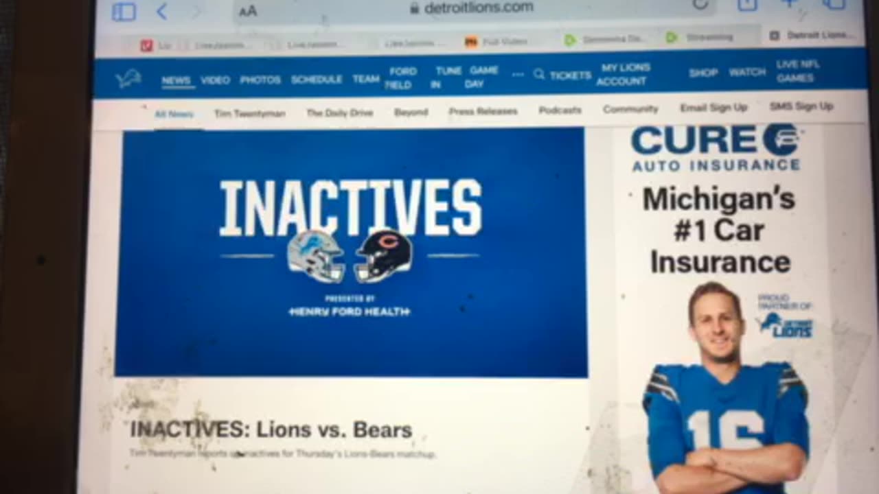 NFL Radio Detroit Lions 23 winner at Ford Field Chicago Bears 20 final game over