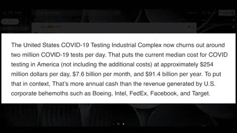 The Massive Amounts of Money Made on Covid Testing