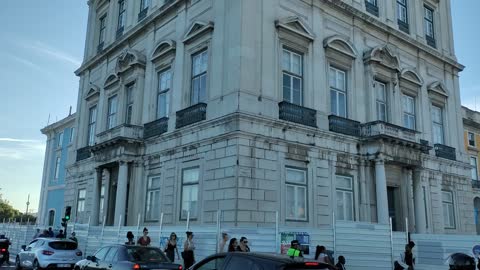 Tagus River and strolling around Praca Do Comercio in Lisbon, Portugal
