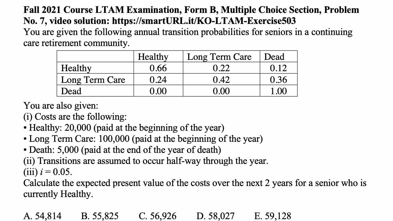 Exam LTAM exercise for December 16, 2021