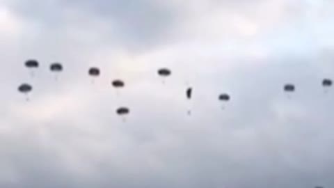 Terrifying moment skydiver's parachute opens at the last moment
