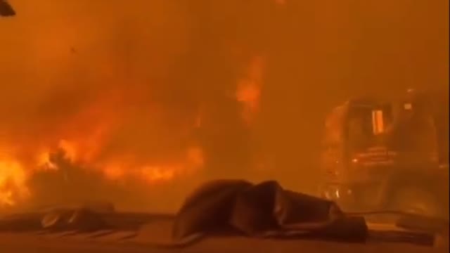 CA FIREFIGHTERS BARLEY ESCAPE MASSIVE FIRE