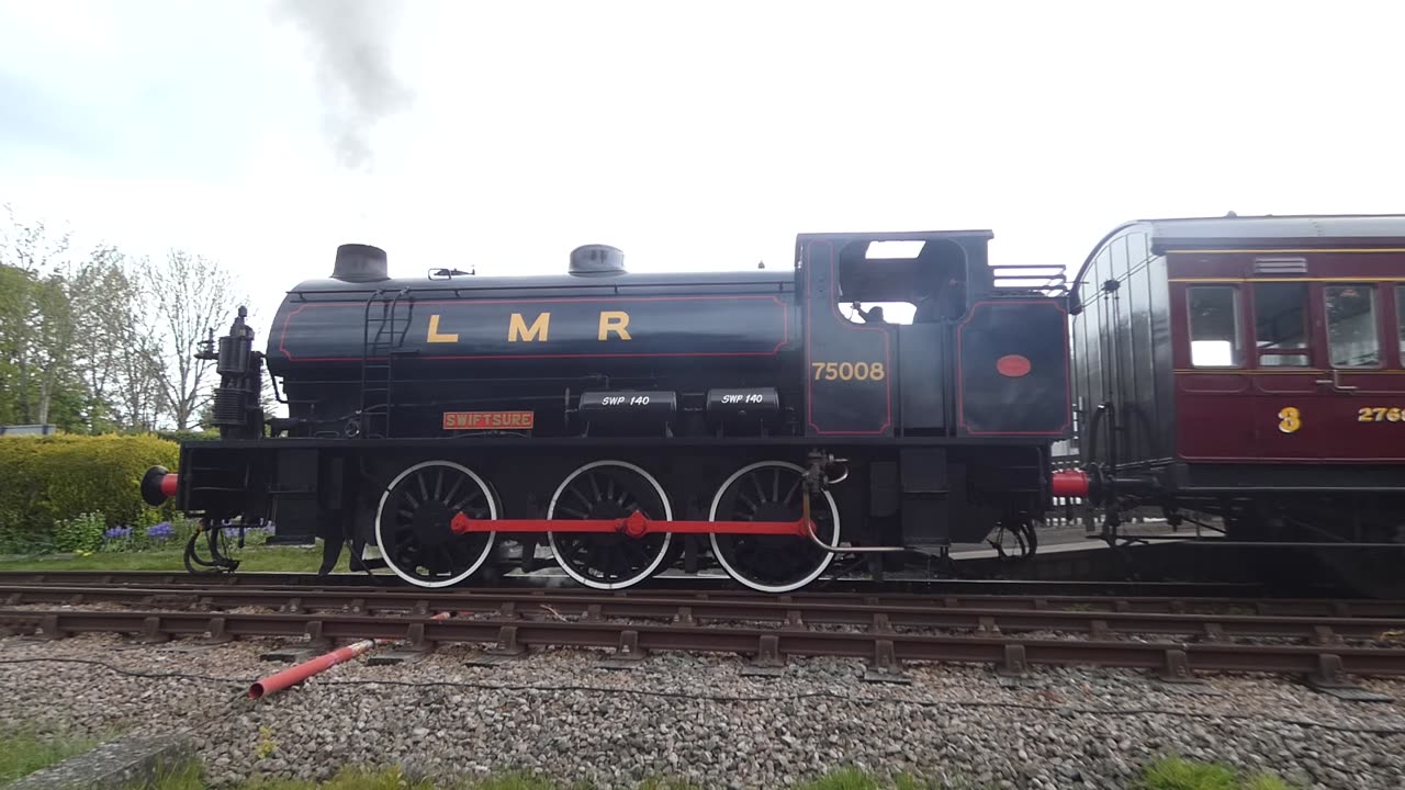 Swiftsure Steam Locomotive Pulls Train Out Of Northiam UK 2022