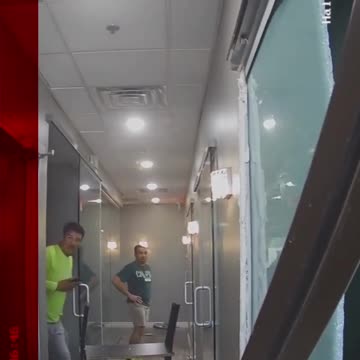 This driver barely missed a customer after crashing into a salon in Arizona. #Shorts #CCTV #BBCNews