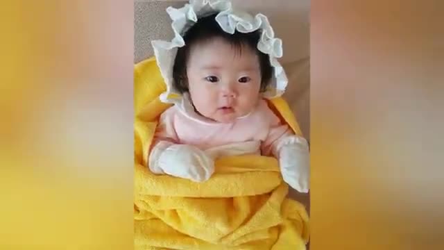 Funny cute baby trying to make you smile