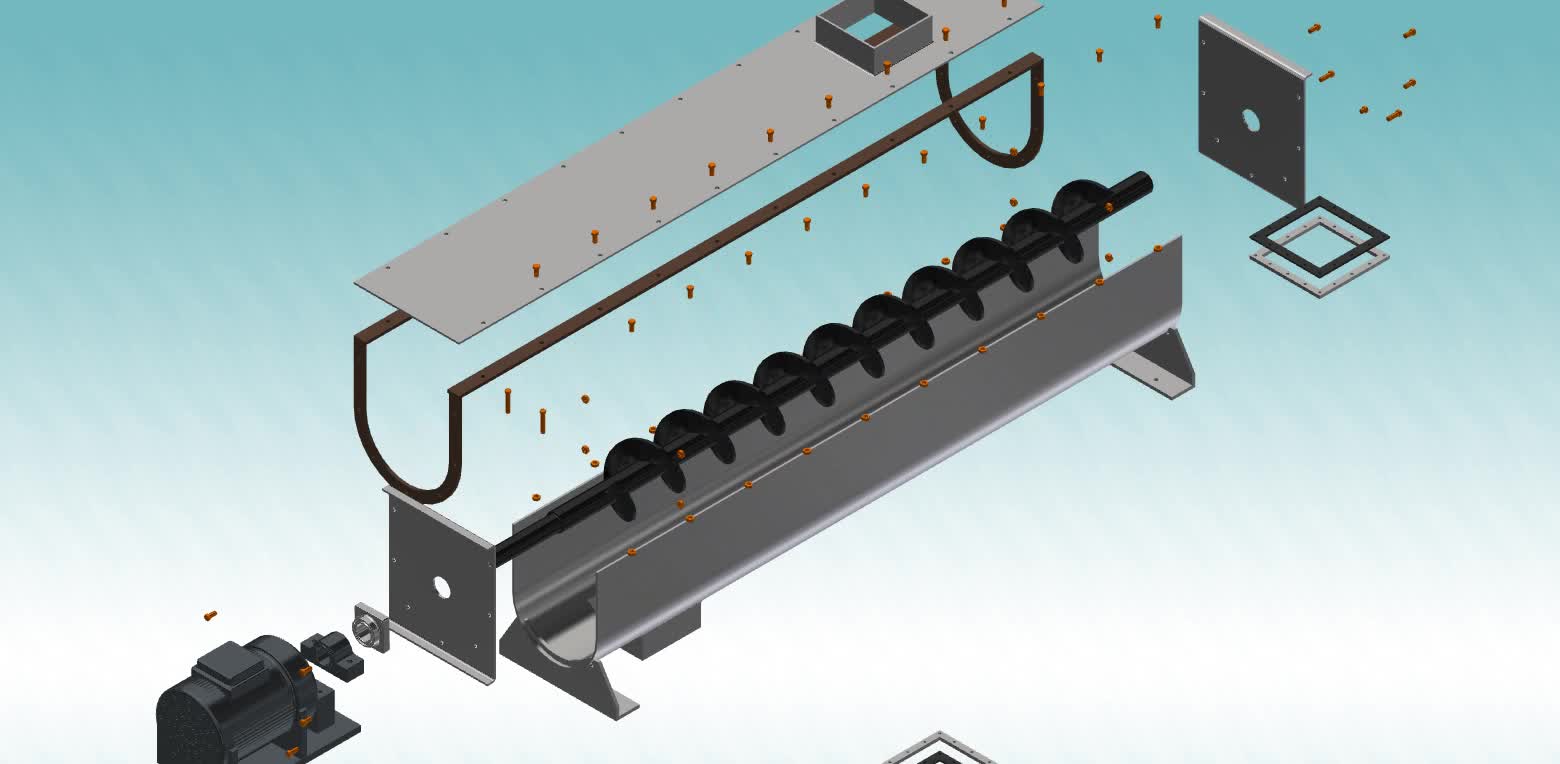 Mechanical 3D modeling- Screw Conveyor Assemble