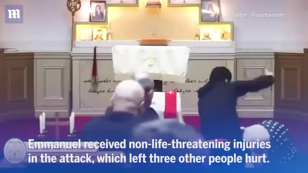 Christian Bishop stabbed ( live footage ) during sermon in Sydney