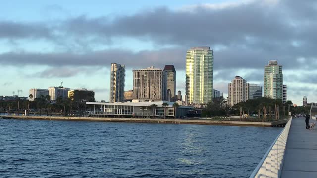 Downtown Saint Petersburg is seen from the pier