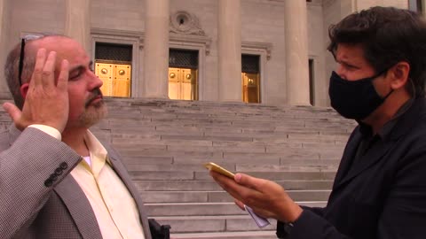 New York Times interviews Brian Hinson at No Mask Mandate Rally