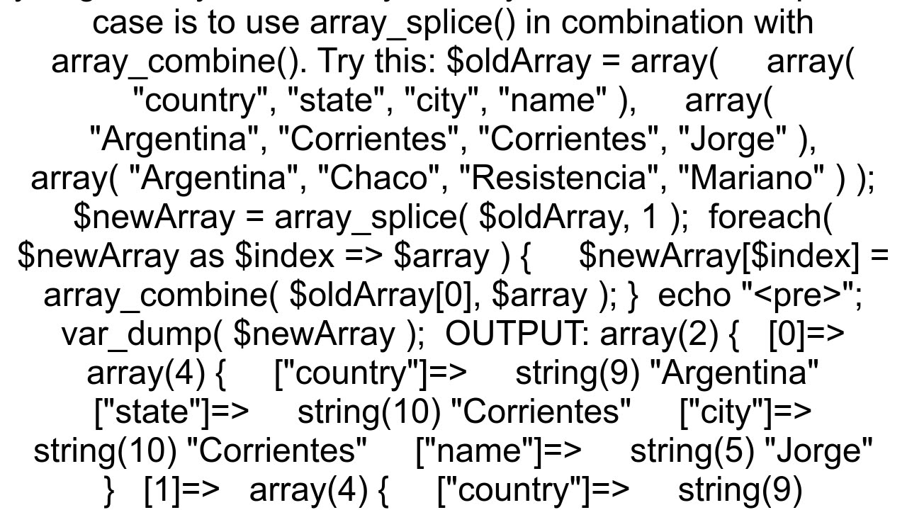 Use first row of a 2d array as the new keys of each subsequent row
