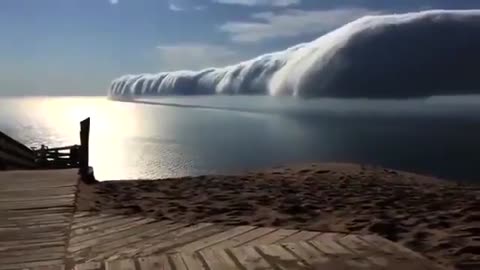 Amazing arcus cloud over Lake Michigan