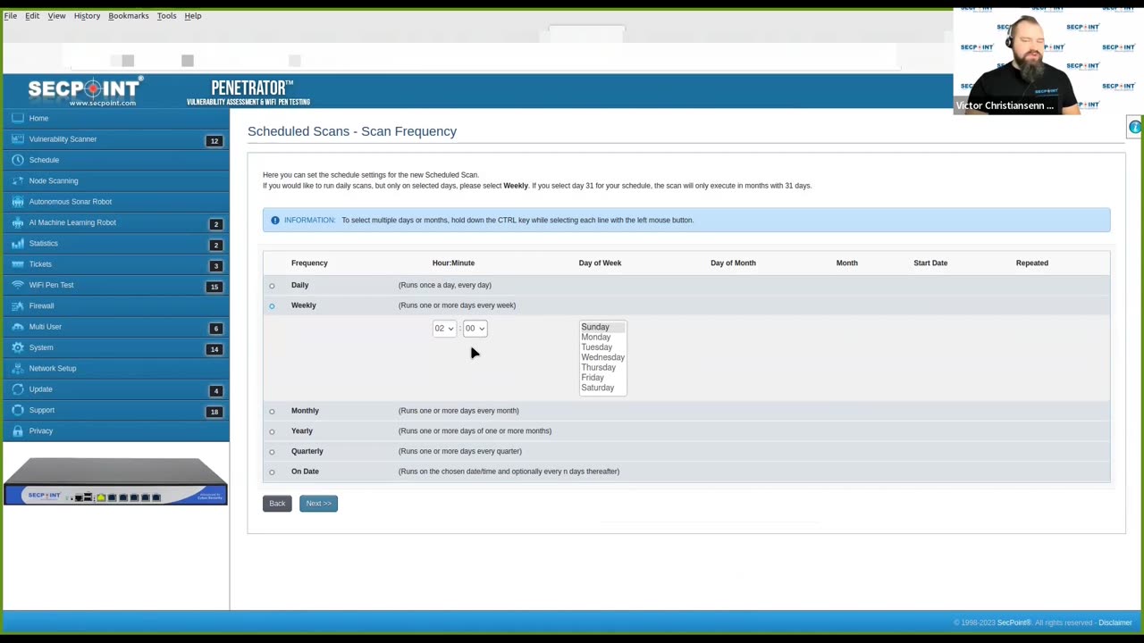 SecPoint Penetrator Vulnerability Scanner Scheduled Scanning