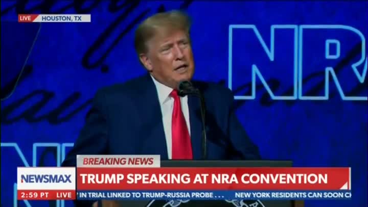 Trump Rips Biden’s ‘Divisive’ Gun Rhetoric at NRA Convention: ‘Has No Place in Our Politics’
