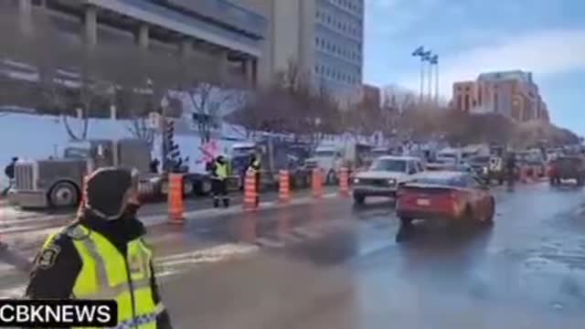 Quebec City: Truckers have started to arrive in Old Quebec.