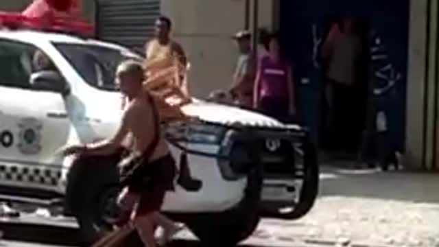 Rio, Brazil. Street vendors vs. Municipal Guards.