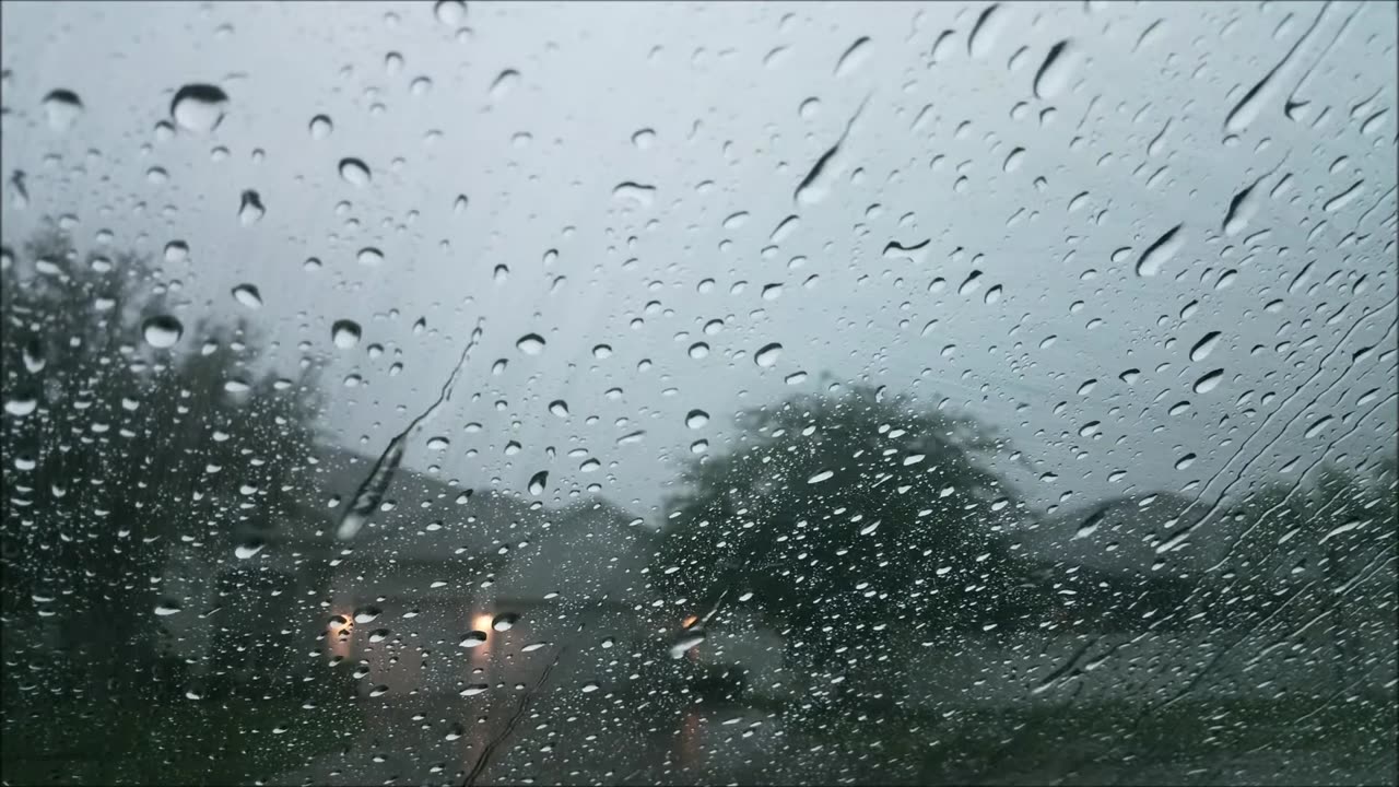 Rain Sound For Sleeping 30 Minutes Relaxing Raining On Car Glass Windows Thunder Sounds Heavy Drops