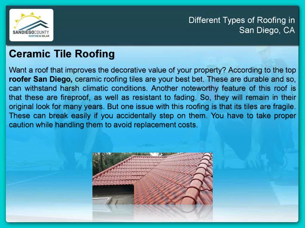 Different Types of Roofing in San Diego, CA