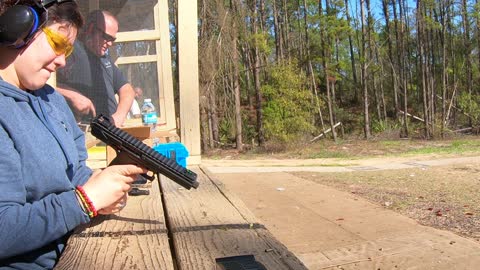 Boo playing with the Kel-Tec CP33