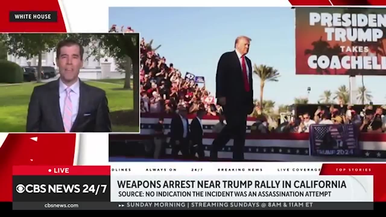 CBS News 24 7 Security Incident near Trump Rally .mp4