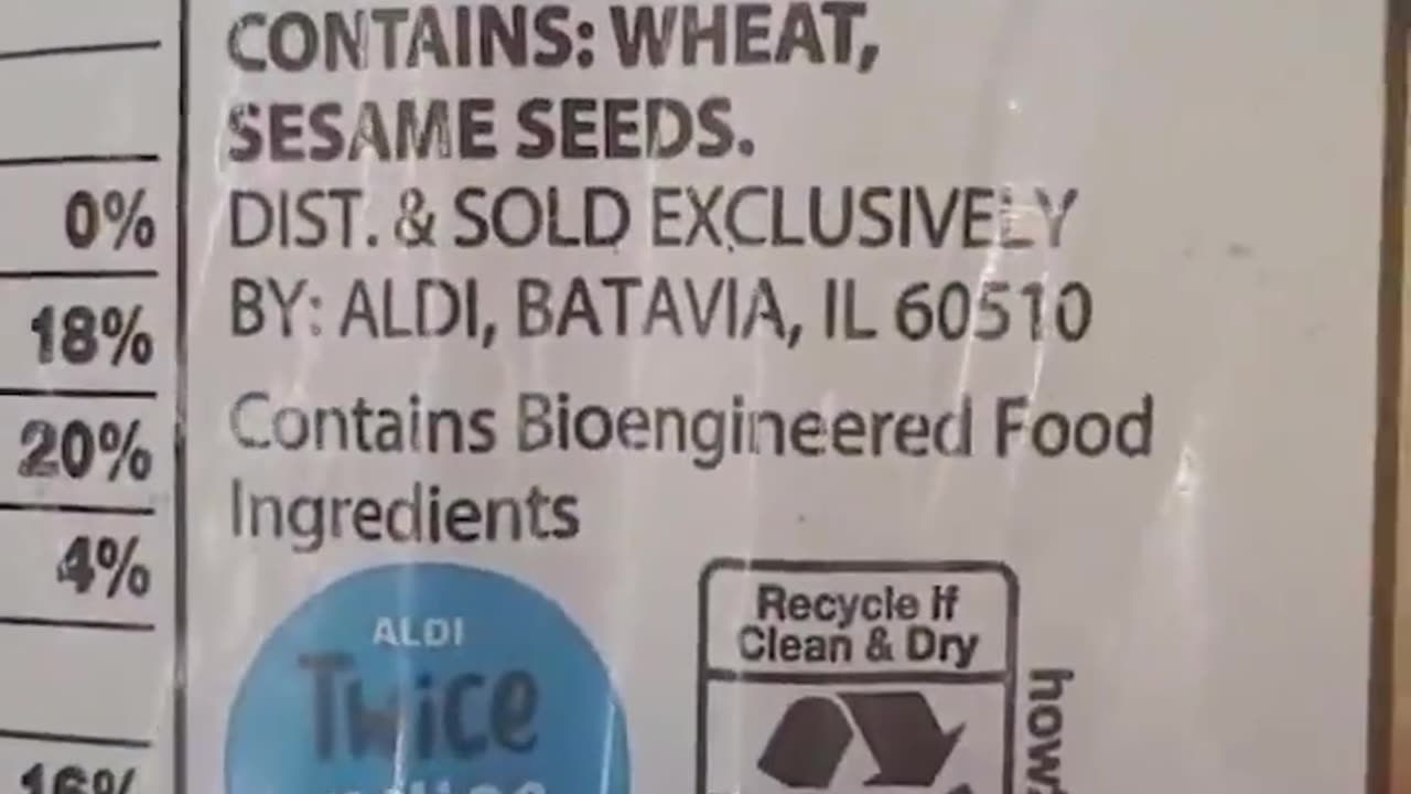 Aldi supermarkets in the U.S. are selling food that "contains bioengineered food ingredients"