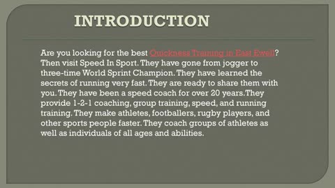 Best Quickness Training in East Ewell