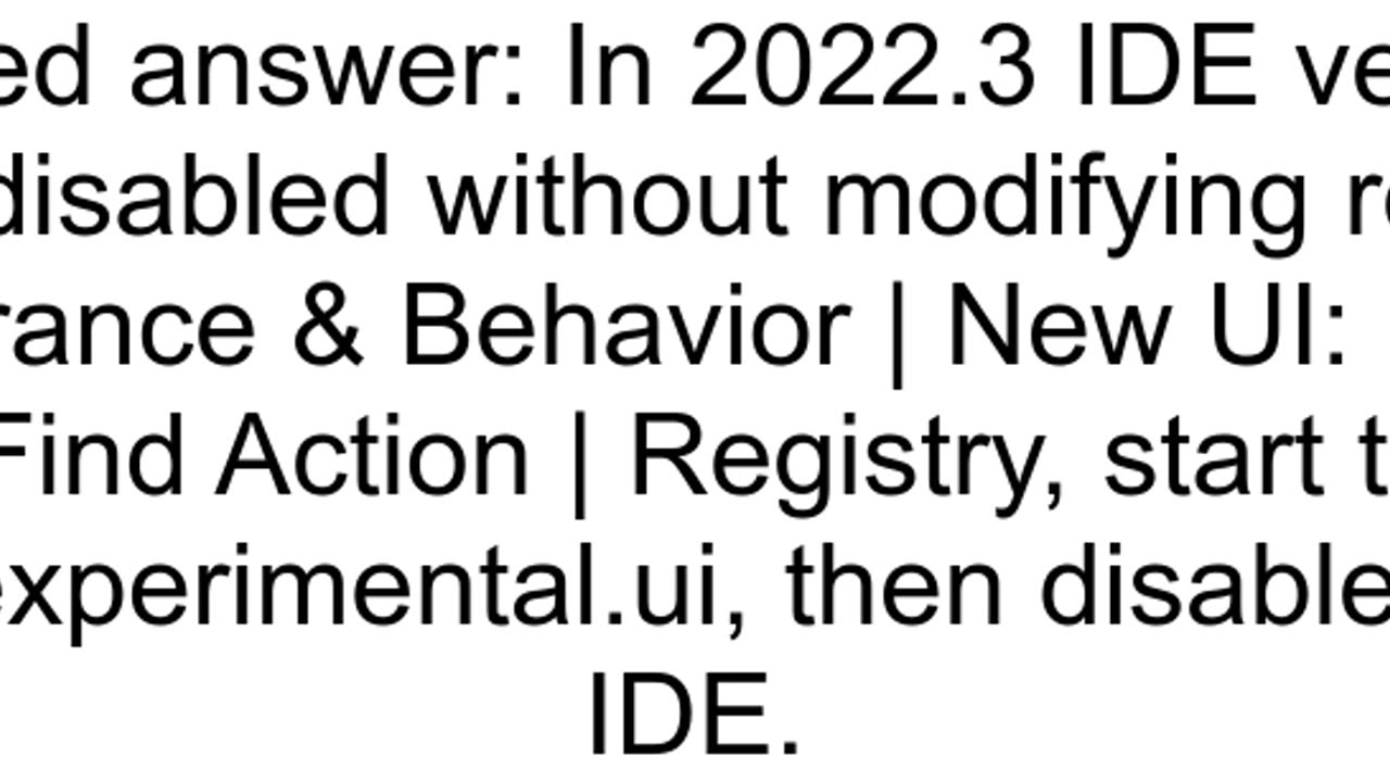 How can I move back to old intellij idea UI