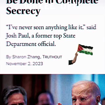 BIDEN WANTS SECRET ARMS DEAL WITH ISRAEL