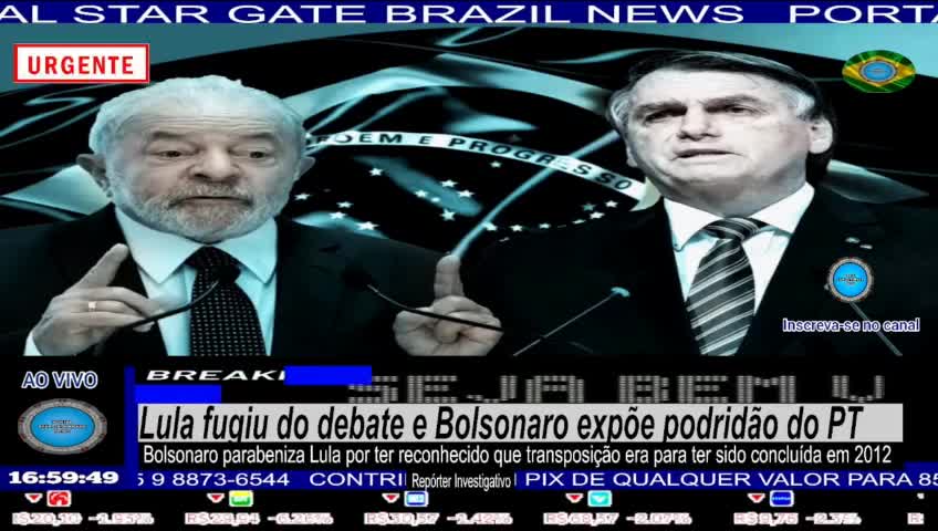 O ex-presidiário Lula fugiu do debate e Bolsonaro expõe podridão do PT