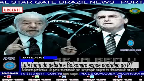 O ex-presidiário Lula fugiu do debate e Bolsonaro expõe podridão do PT