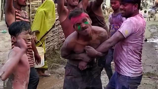 Boys enjoying in Holi festival.😂😂