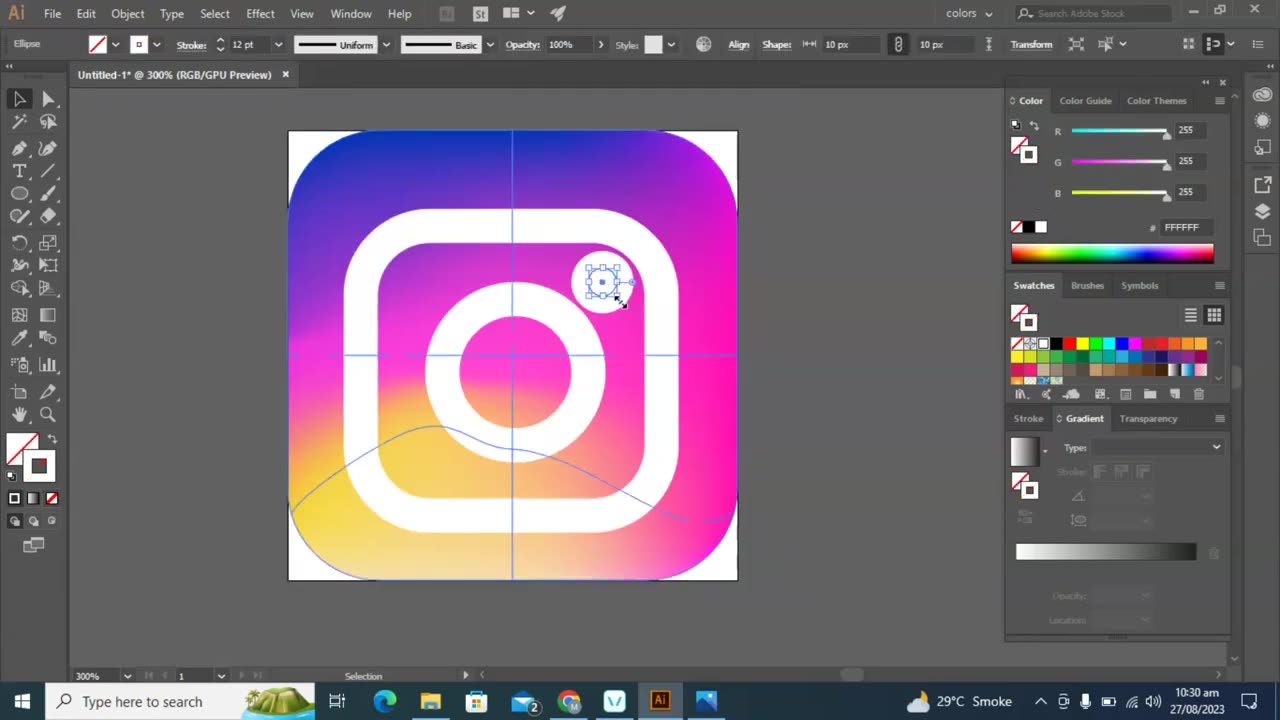 How can i made instagram logo | how can i use mesh tool on adobe illustrator