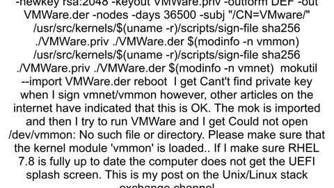 VMWare on Linux Could not open devvmmon