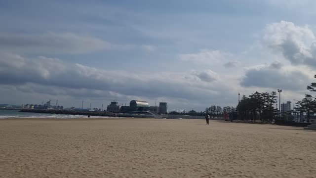 Panoramic beach in Pohang, South Korea