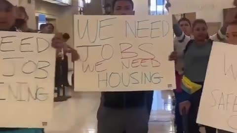 Illegals in Chicago protesting because they demand better housing,