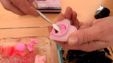 Pink and black makeup eyeshadow slime asmr