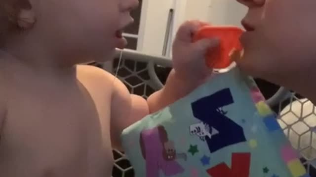 Baby didn't want to give a Kiss! Hilarious!