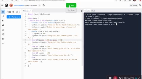 Grade Calculation Using Java