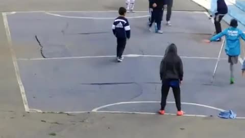 Kid Plays Football With One Leg