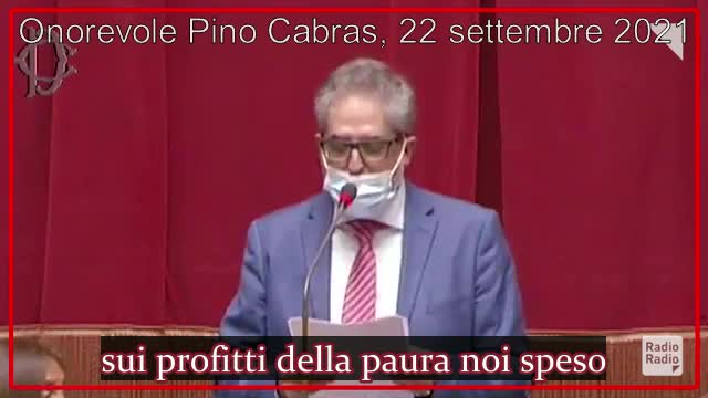 Grande intervento dell' On. Pino Cabras contro il "green-pass" il 21/09/2021