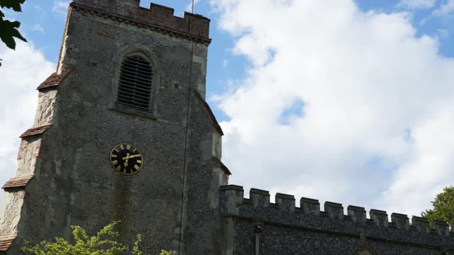 church under clouds