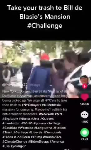NYC 15 Seconds - Protestors throw garbage
