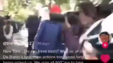 NYC 15 Seconds - Protestors throw garbage