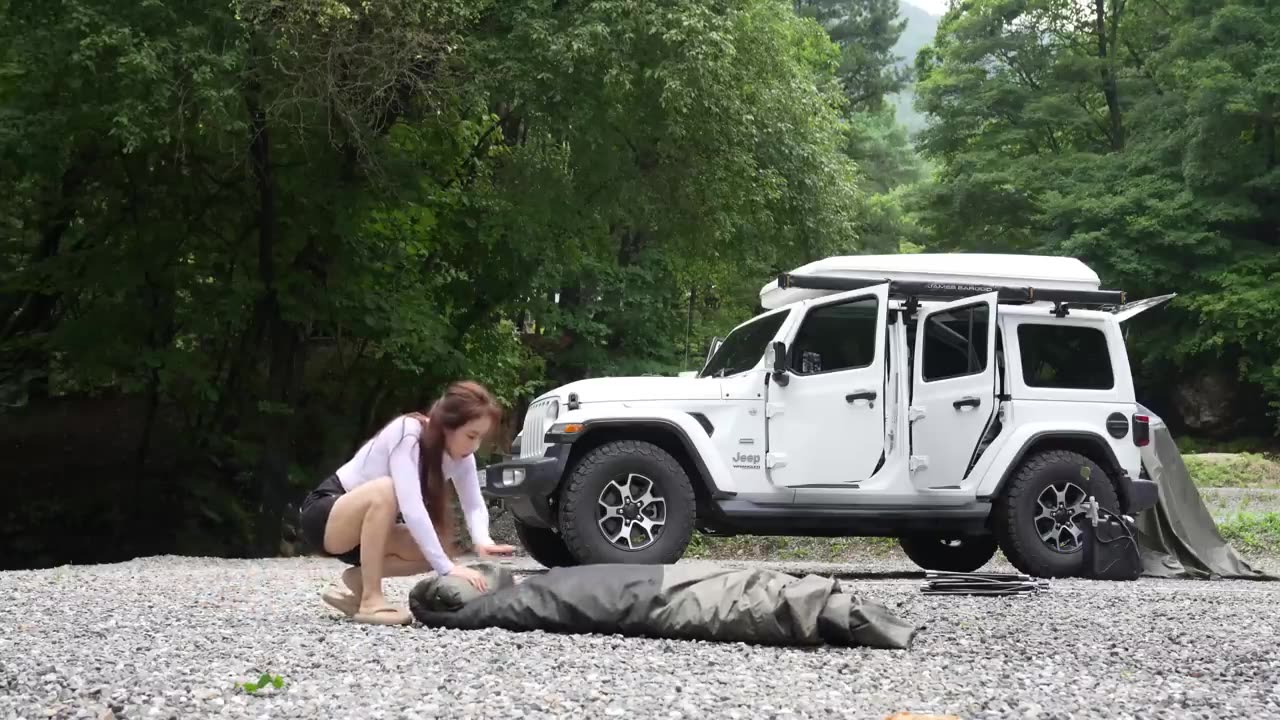 Solo camping heavy rain