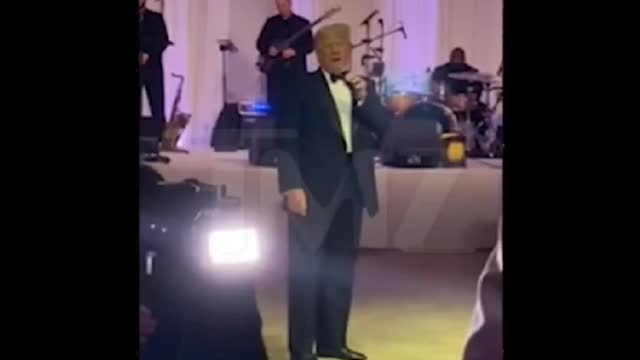 Donald Trump Crashes Mar-a-Lago Wedding Reception and Gives Funny Speech Trashing Biden