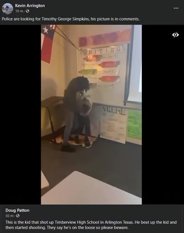 Video of the alleged school shooter Timothy George Simpkins