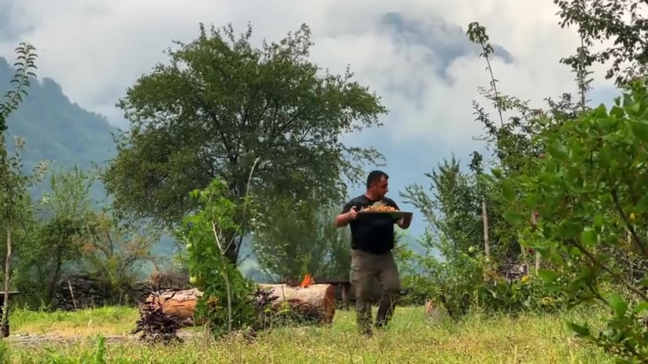 Cooking Atlantic Salmon in the Wilderness Village! This is an incredibly delicious fish!