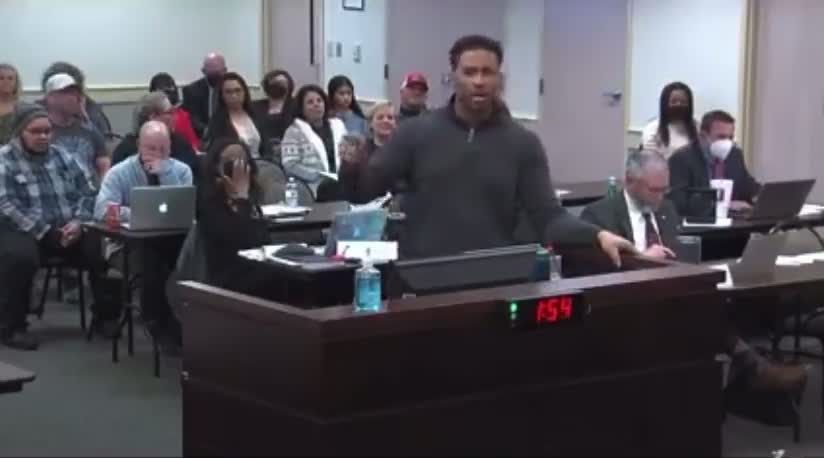North Carolina dad goes viral talking at school meeting