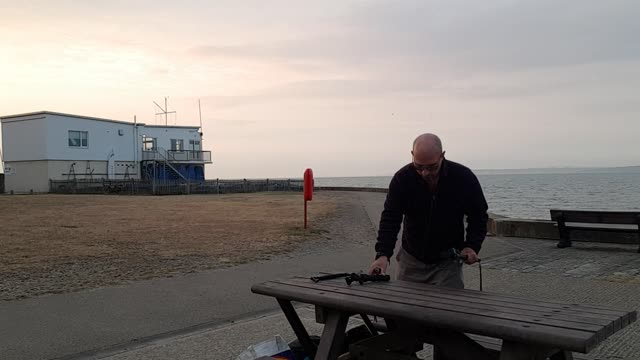 Preparing the GoPro on the TELESIN 3 metre selfie stick. Riverisde