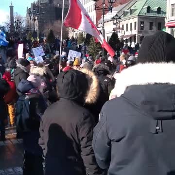 Montreal, Canada vaccine passport protest Jan. 8, 2022